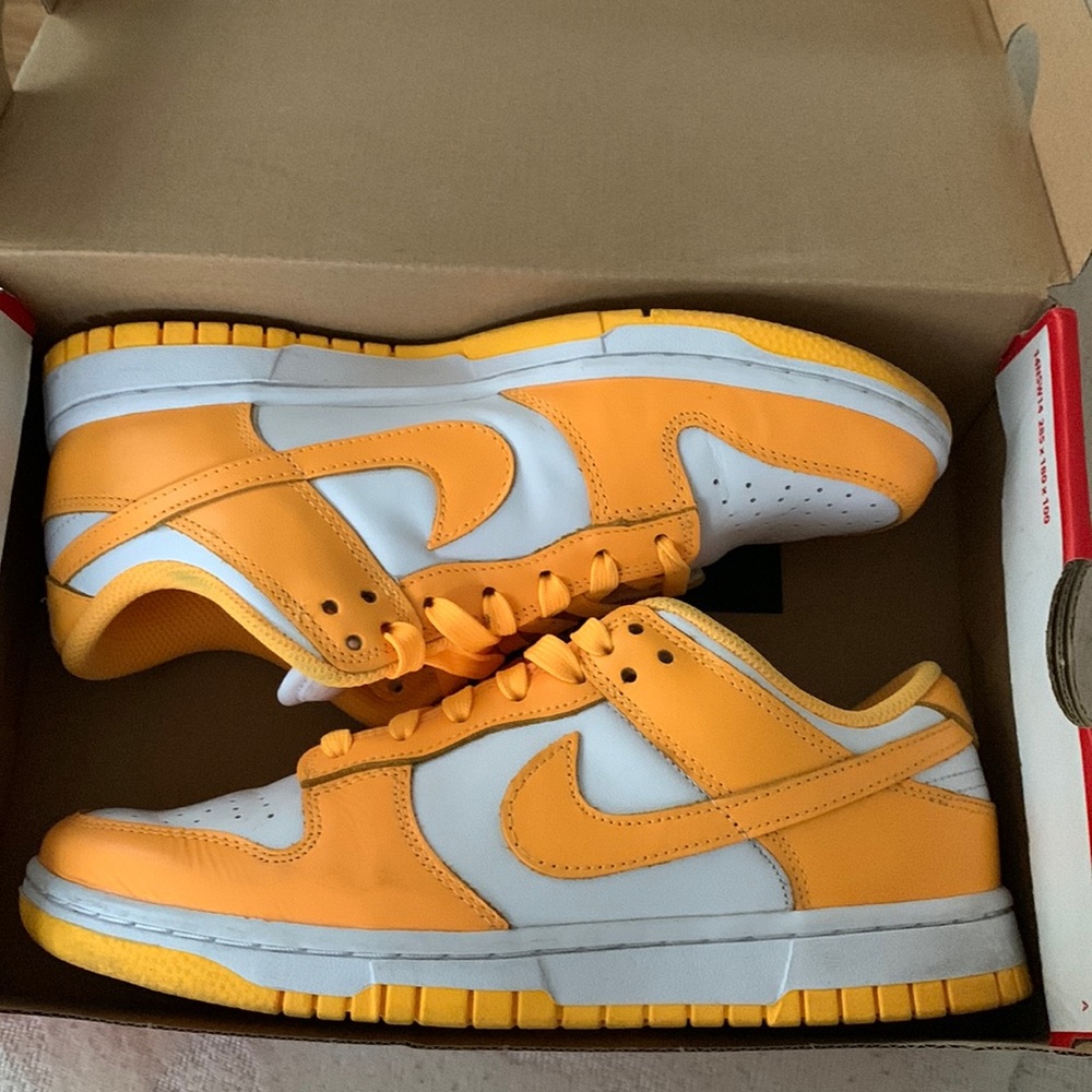 laser orange nike dunks.